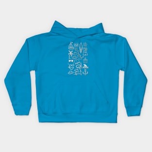 Beach Holiday Icons Kids Hoodie